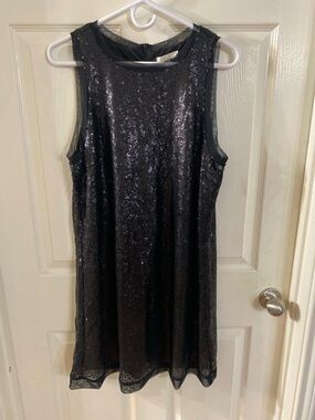 Black Sequin Midi Dress - Sleeveless Elegant Party Dress